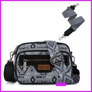 Aztec Crossbody Bag Chic Boho Minimal Two Adjustable Detachable Straps